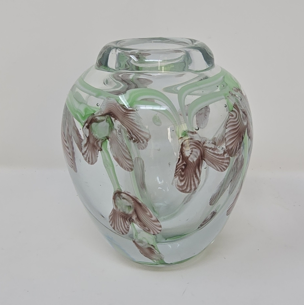 Vtg handblown glass cabinet vase lundberg studio “Daniel Salazar” style unmarked